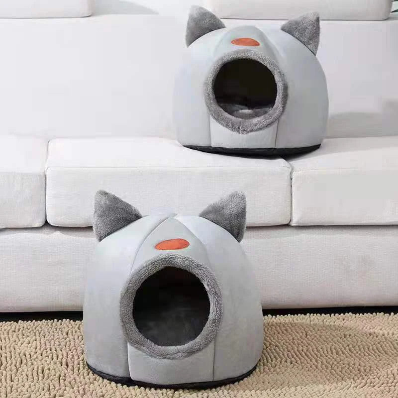 Cat-Eared Cave Bed – Cosy Hideaway for Cats & Small Dogs