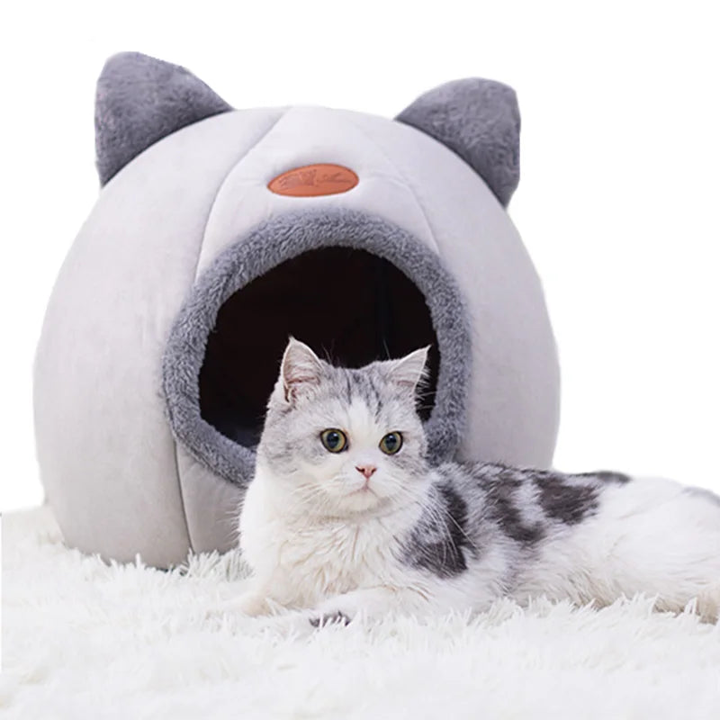 Cat-Eared Cave Bed – Cosy Hideaway for Cats & Small Dogs