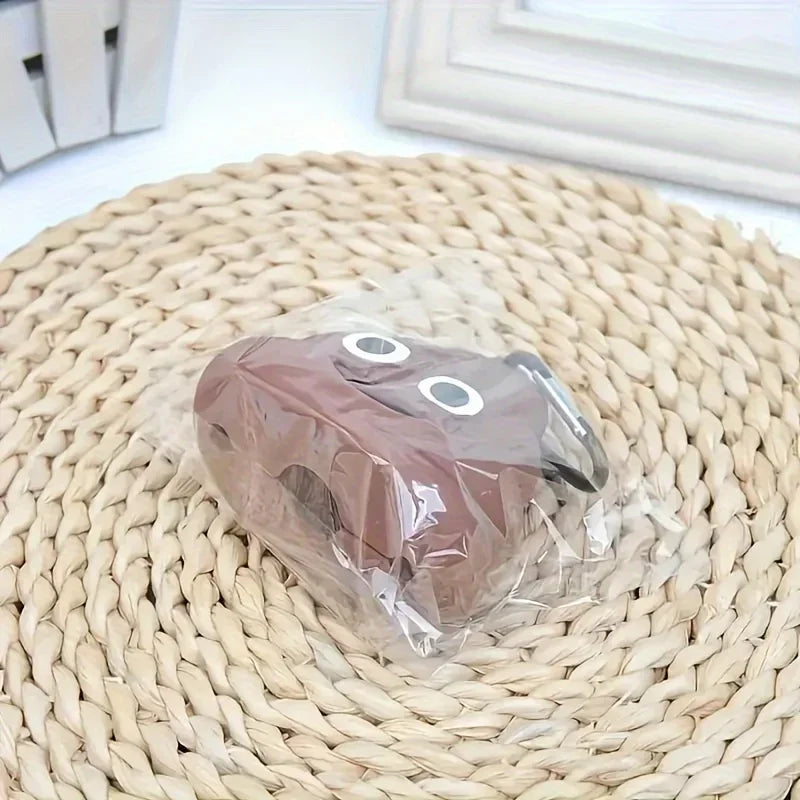 Funny Poop-Shaped Dog Waste Bag Dispenser with Carabiner Clip