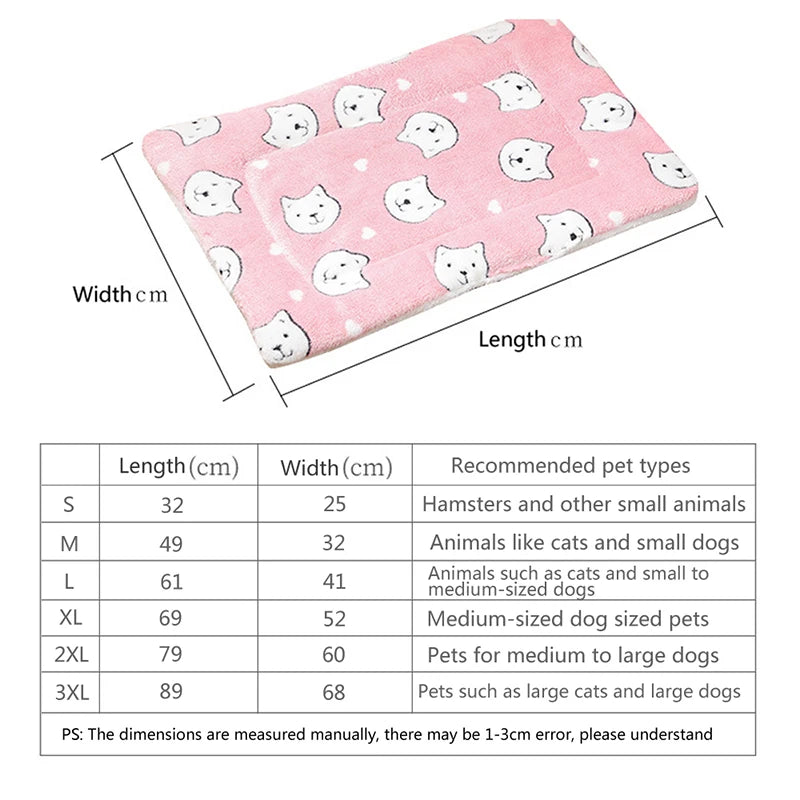 Plush & Warm Flannel Pet Blanket for Cats & Small Dogs