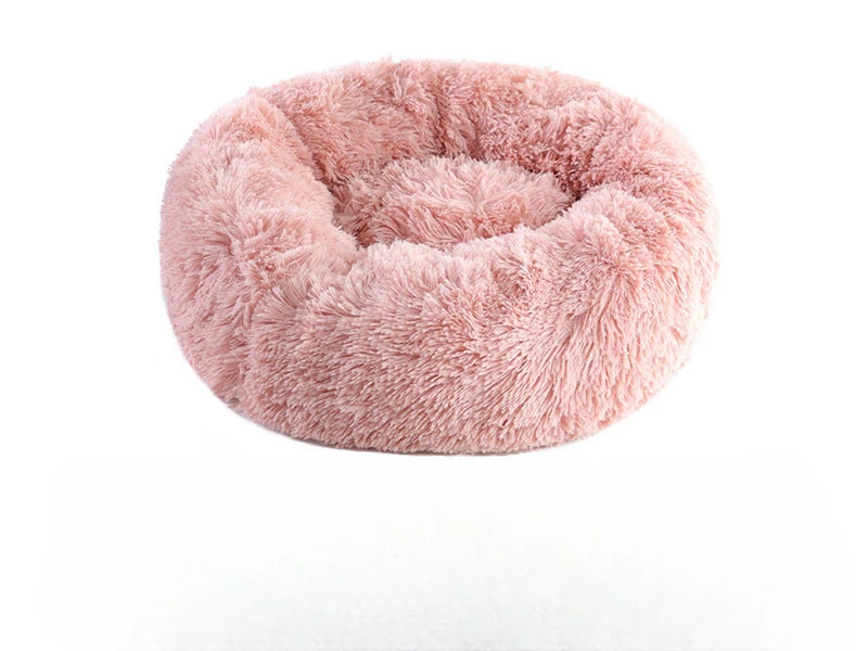 Fluffy Donut Pet Bed – Calming Round Nest for Cats & Small Dogs