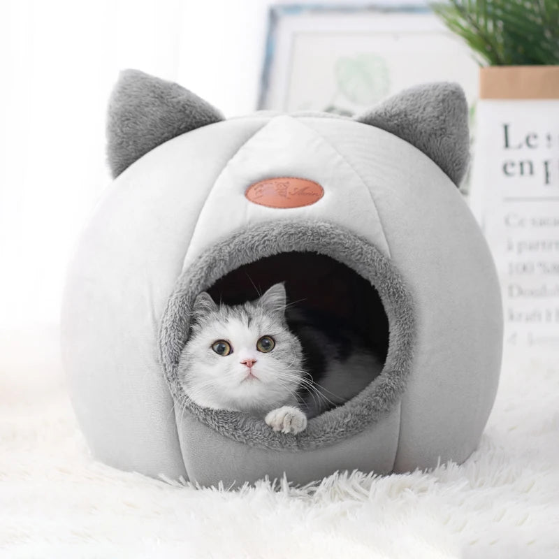 Cat-Eared Cave Bed – Cosy Hideaway for Cats & Small Dogs