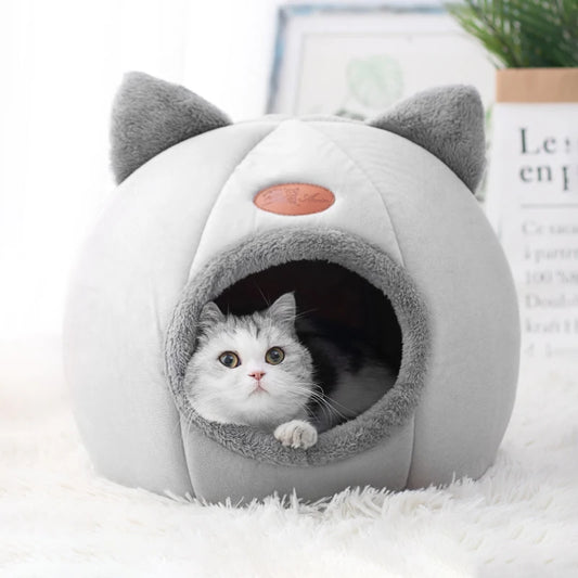 Cat-Eared Cave Bed – Cosy Hideaway for Cats & Small Dogs