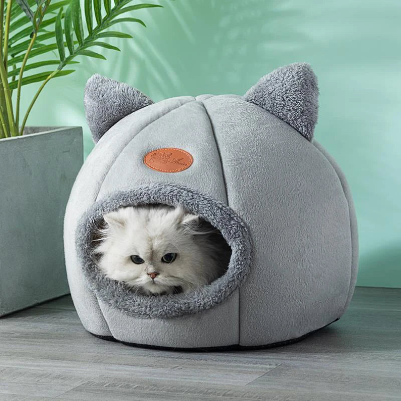 Cat-Eared Cave Bed – Cosy Hideaway for Cats & Small Dogs