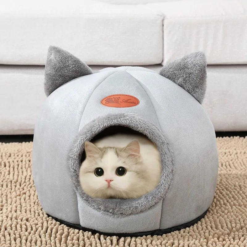 Cat-Eared Cave Bed – Cosy Hideaway for Cats & Small Dogs