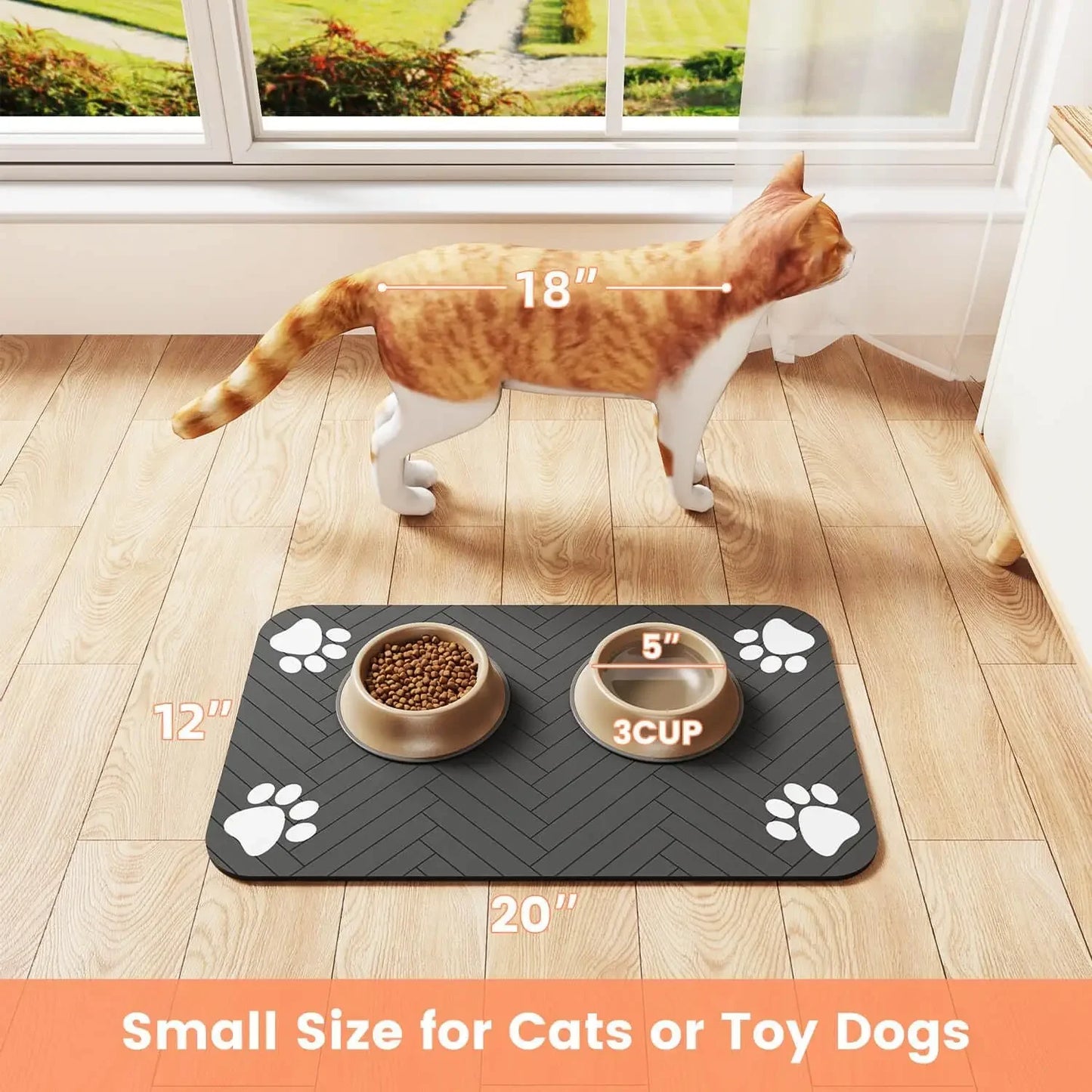 Waterproof Silicone Pet Feeding Mat for Dogs & Cats