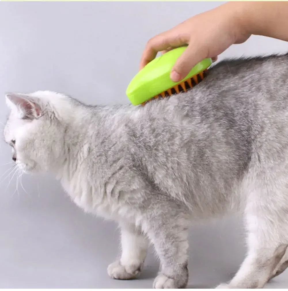 3-in-1 Pet Steam Brush for Shedding, Massage & Grooming