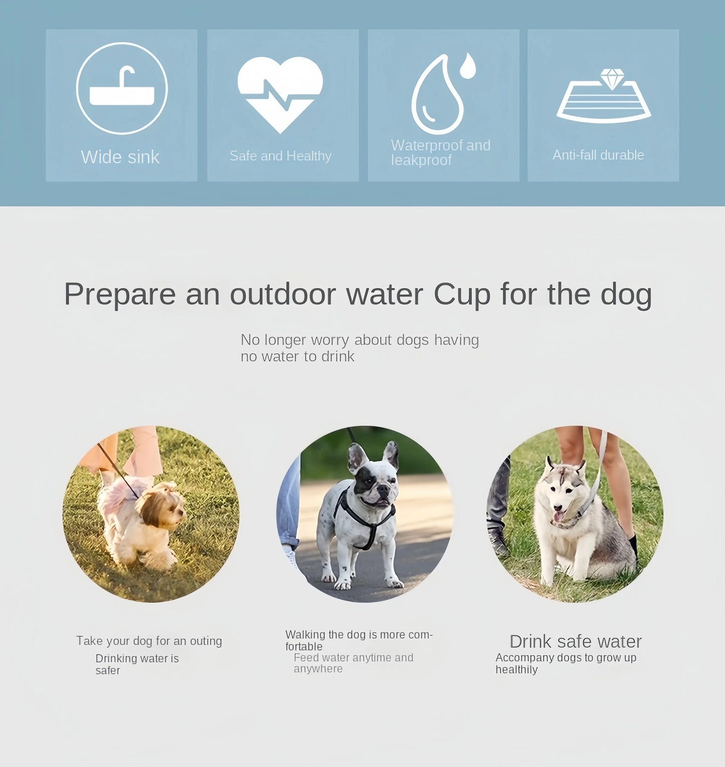 Portable 2-in-1 Pet Water & Food Bottle – Outdoor Travel Feeder