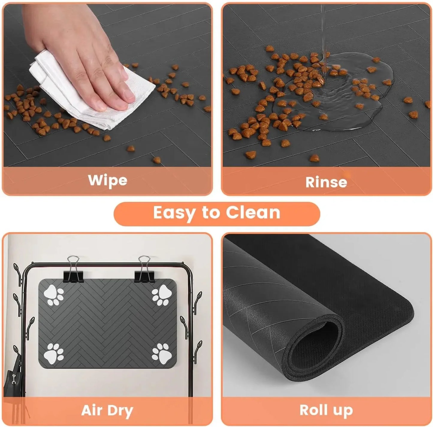 Waterproof Silicone Pet Feeding Mat for Dogs & Cats