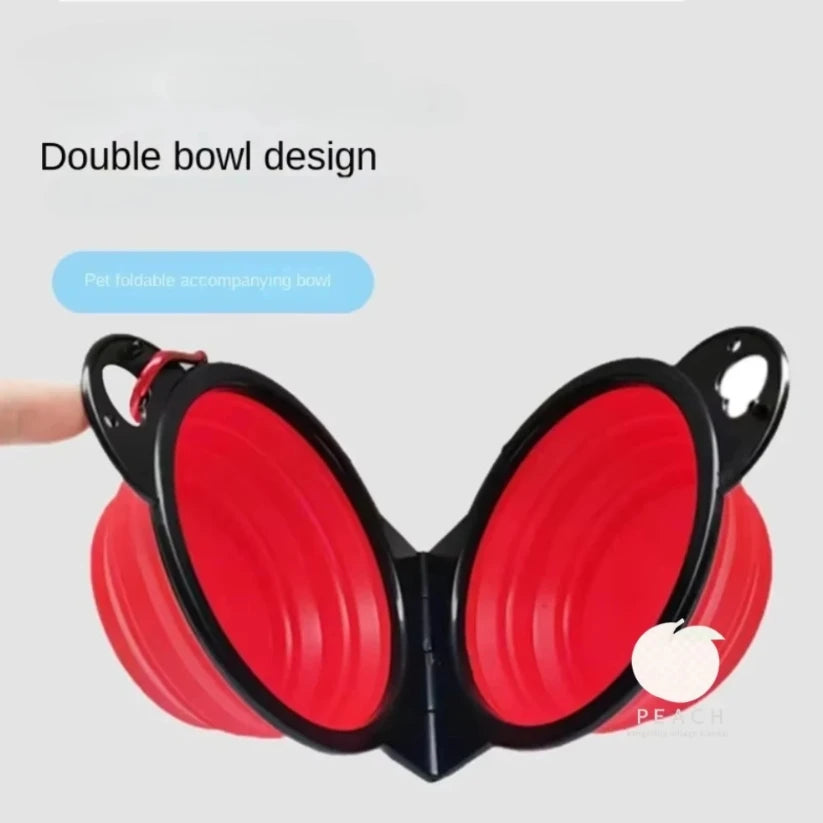 Foldable Travel Pet Bowl – Compact Feeder for Walks & Trips