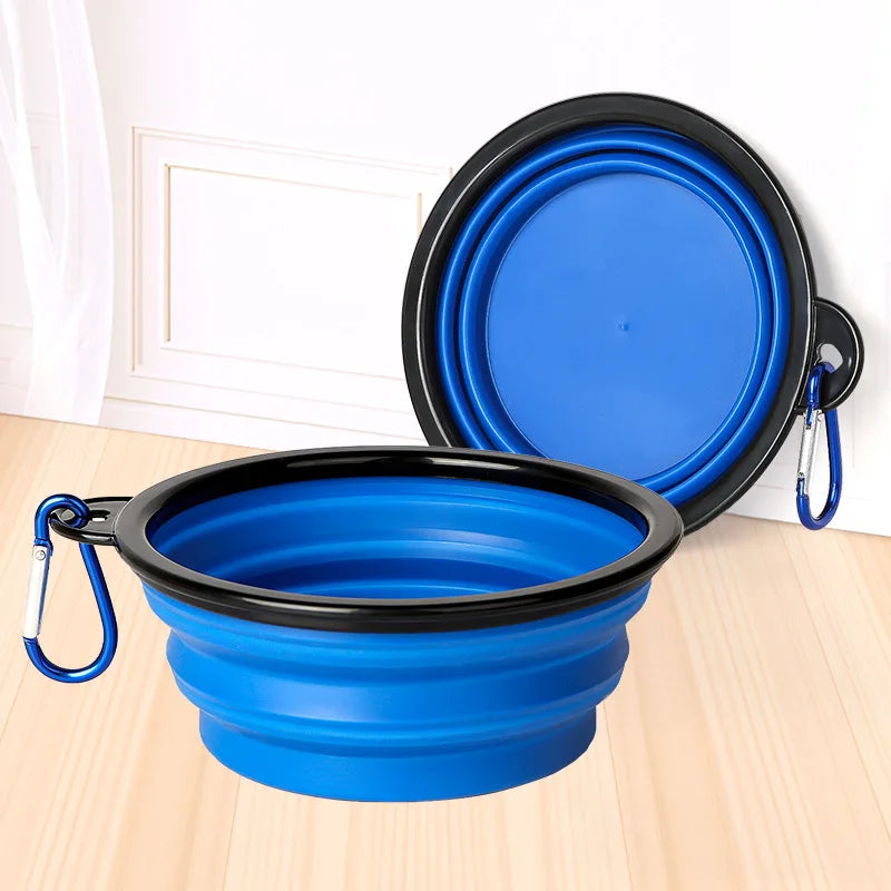 Foldable Travel Pet Bowl – Compact Feeder for Walks & Trips
