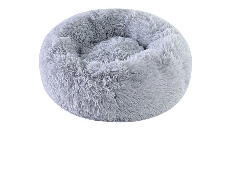 Fluffy Donut Pet Bed – Calming Round Nest for Cats & Small Dogs