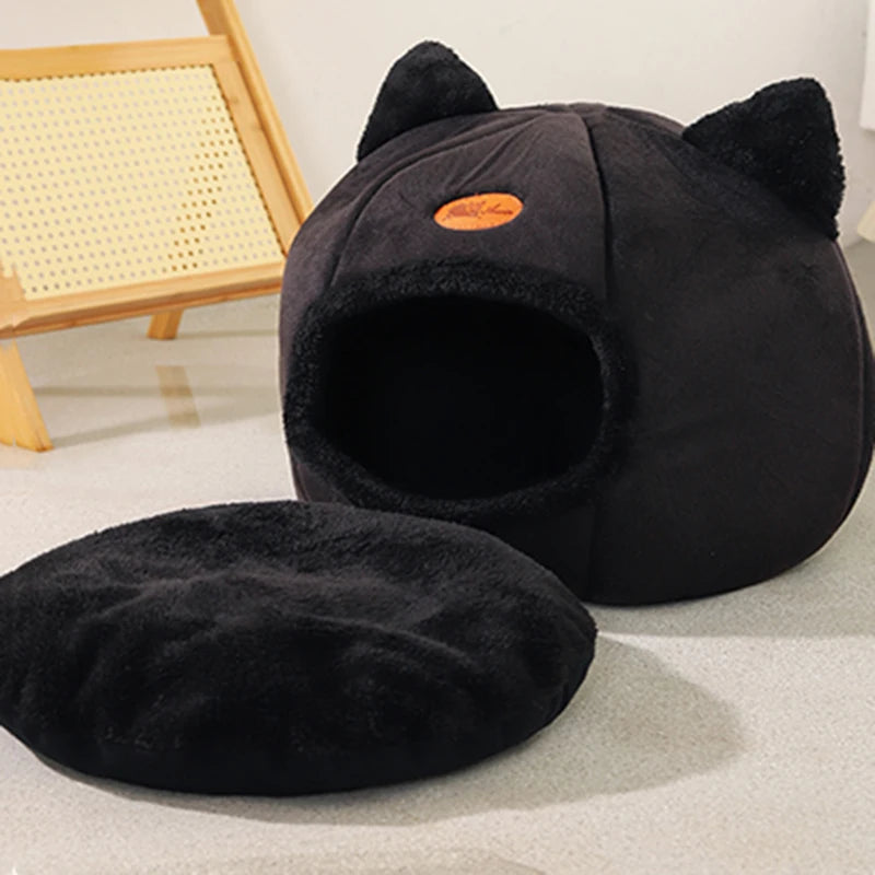Cat-Eared Cave Bed – Cosy Hideaway for Cats & Small Dogs