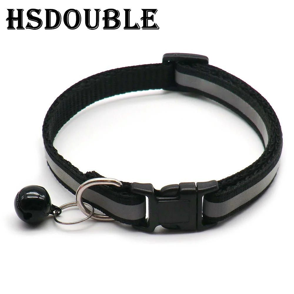 2-Pack Adjustable Reflective Pet Collars with Bell – For Cats & Small Dogs