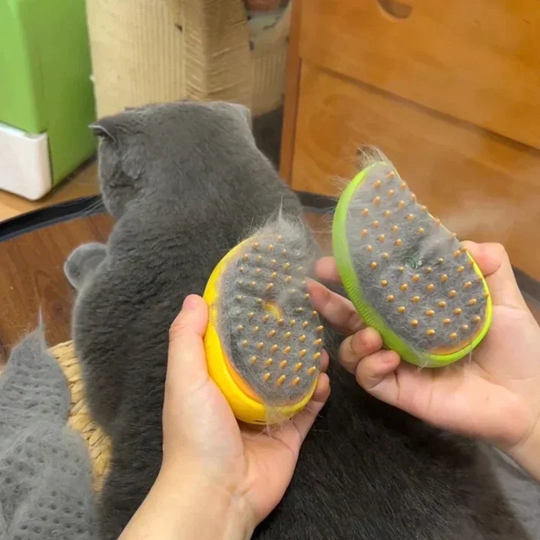 3-in-1 Pet Steam Brush for Shedding, Massage & Grooming