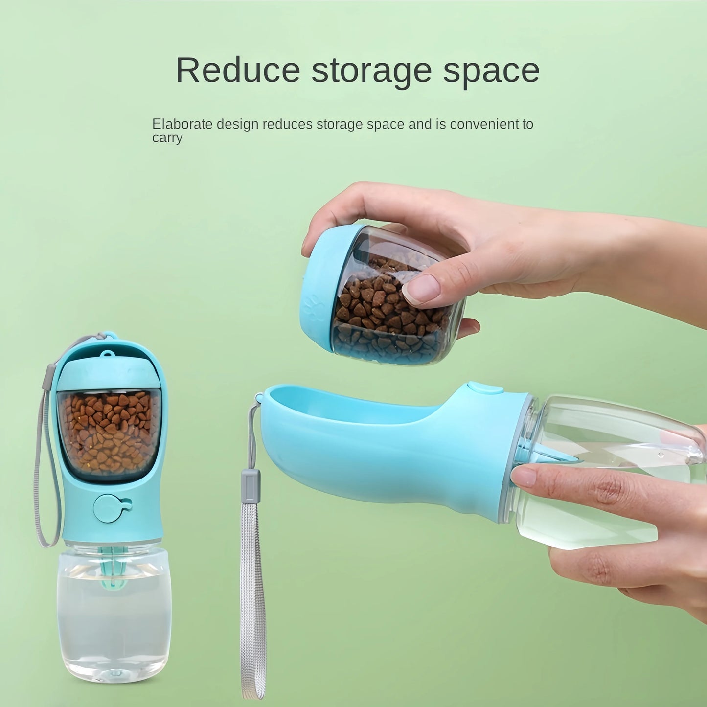 Portable 2-in-1 Pet Water & Food Bottle – Outdoor Travel Feeder