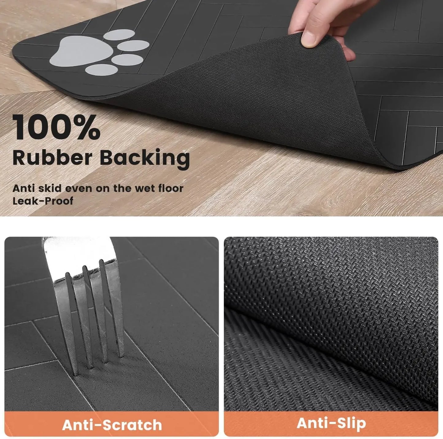 Waterproof Silicone Pet Feeding Mat for Dogs & Cats