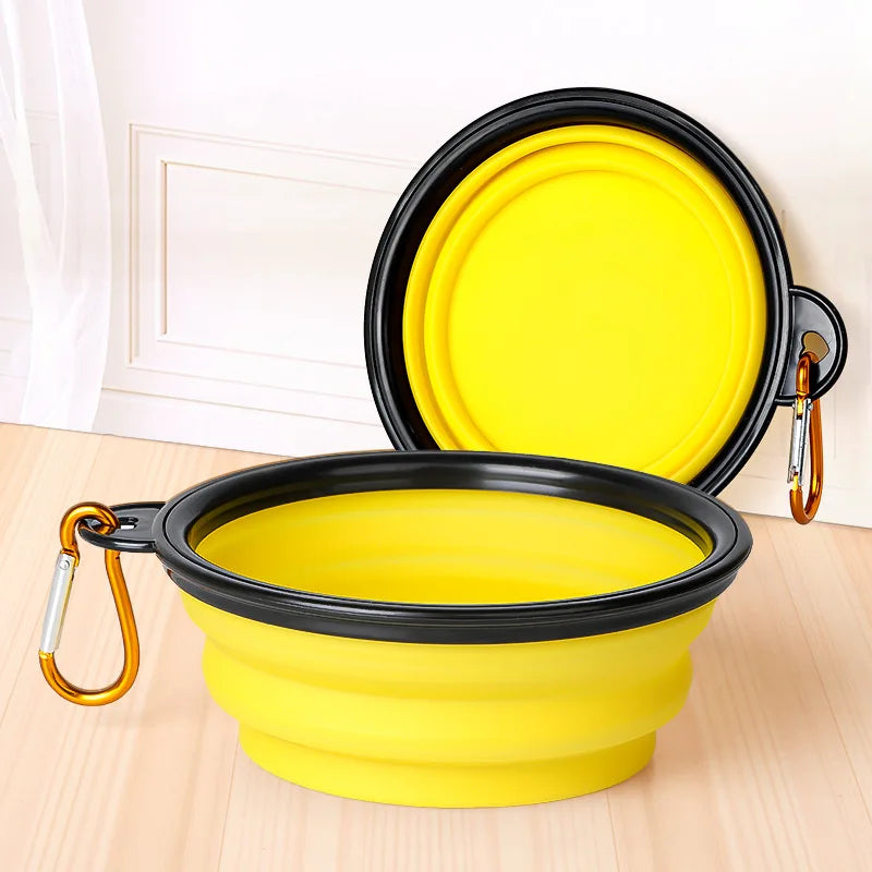 Foldable Travel Pet Bowl – Compact Feeder for Walks & Trips