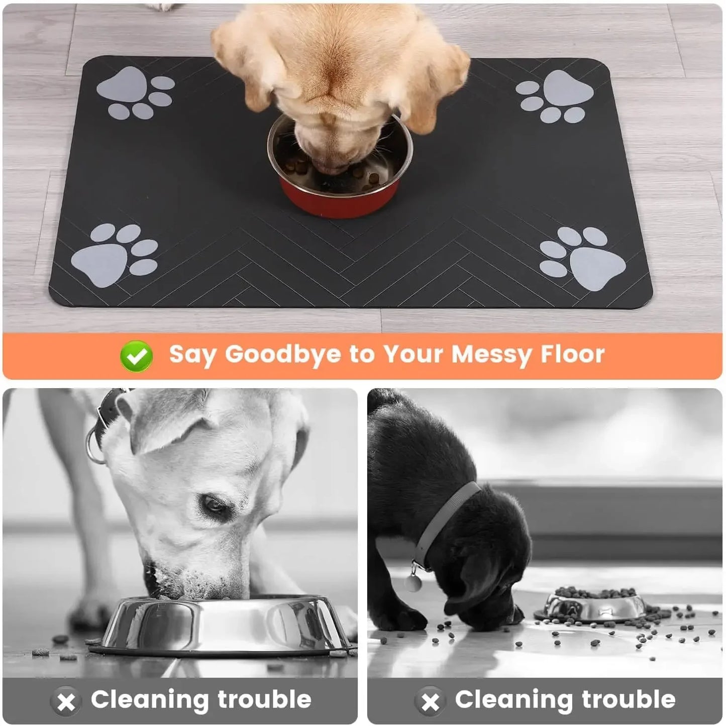 Waterproof Silicone Pet Feeding Mat for Dogs & Cats