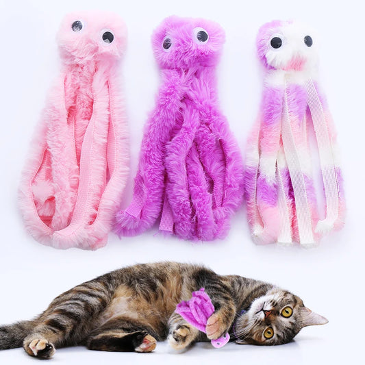 Plush Octopus Interactive Toy with Catnip for Cats
