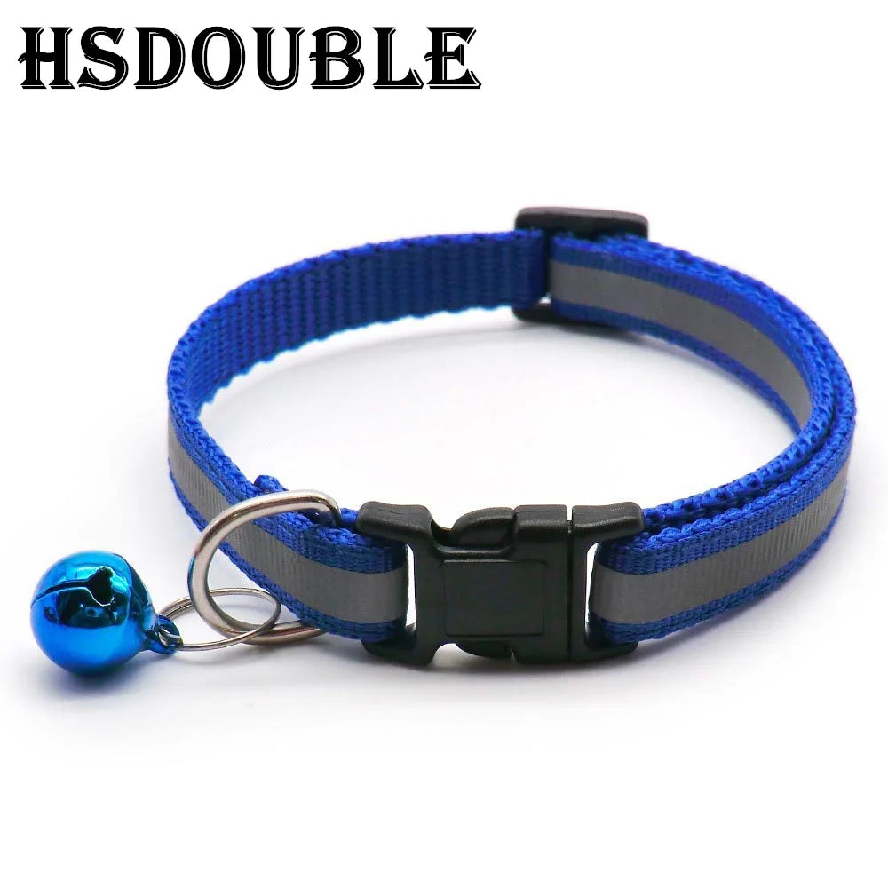 2-Pack Adjustable Reflective Pet Collars with Bell – For Cats & Small Dogs