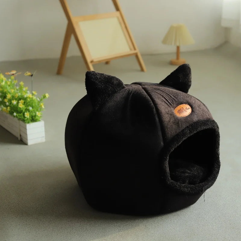 Cat-Eared Cave Bed – Cosy Hideaway for Cats & Small Dogs