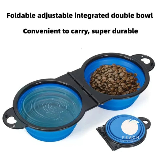 Foldable Travel Pet Bowl – Compact Feeder for Walks & Trips