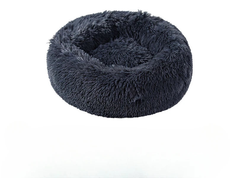 Fluffy Donut Pet Bed – Calming Round Nest for Cats & Small Dogs