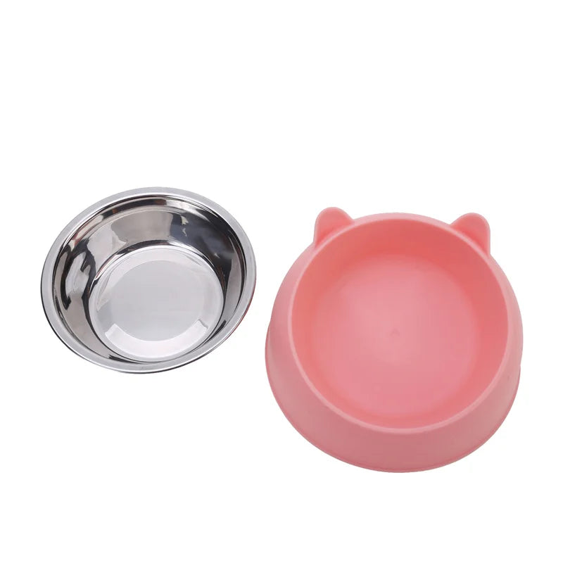 Ergonomic Elevated & Tilted Cat Bowl with Stainless Steel
