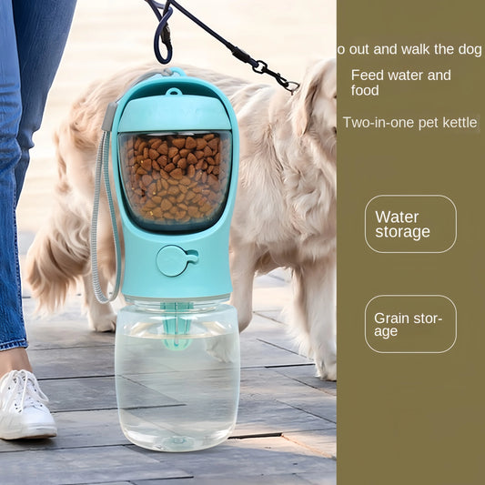Portable 2-in-1 Pet Water & Food Bottle – Outdoor Travel Feeder