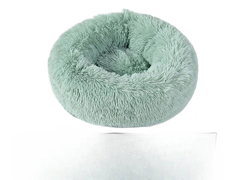 Fluffy Donut Pet Bed – Calming Round Nest for Cats & Small Dogs